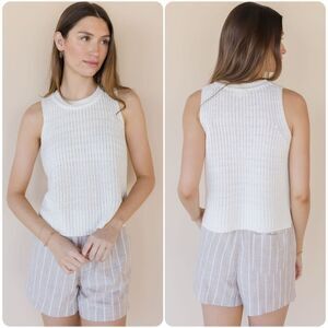 Gentle Fawn Andrea Knit Sleeveless Sweater Tank in Cream | Small
